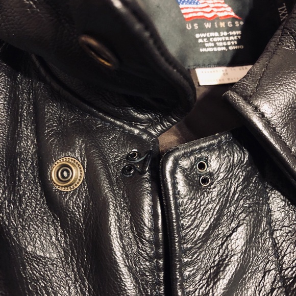 US Wings, men's XXL, black bomber jacket - Picture 8 of 10